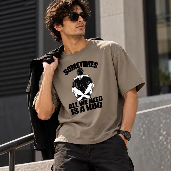 Lo_Do_Sometimes_All_We_Need_Is_A_Hug_Oversized_Graphic_T_Shirt_Taupe_Taupe
