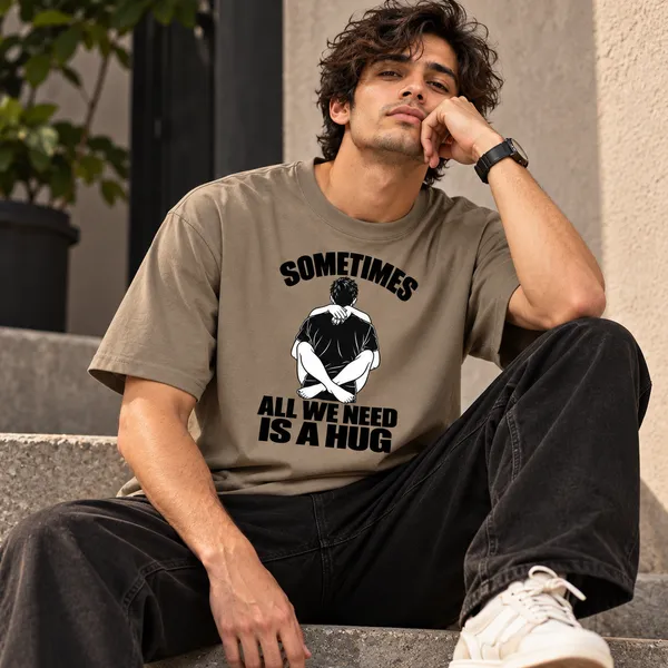 Lo_Do_Sometimes_All_We_Need_Is_A_Hug_Oversized_Graphic_T_Shirt_Taupe_Taupe