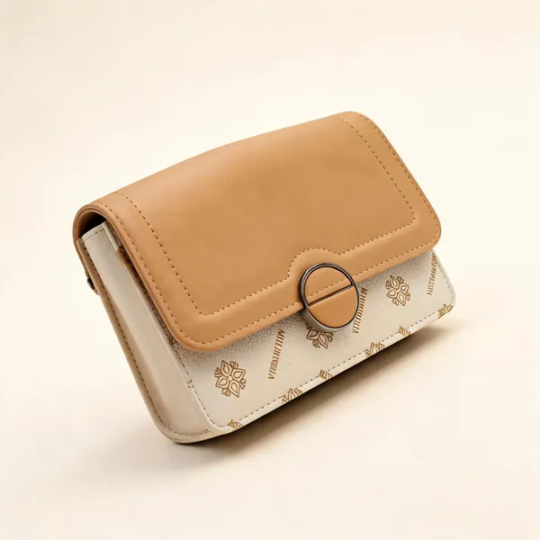 Beige_And_White_Pu_Leather_Clutch_Bag_For_Women