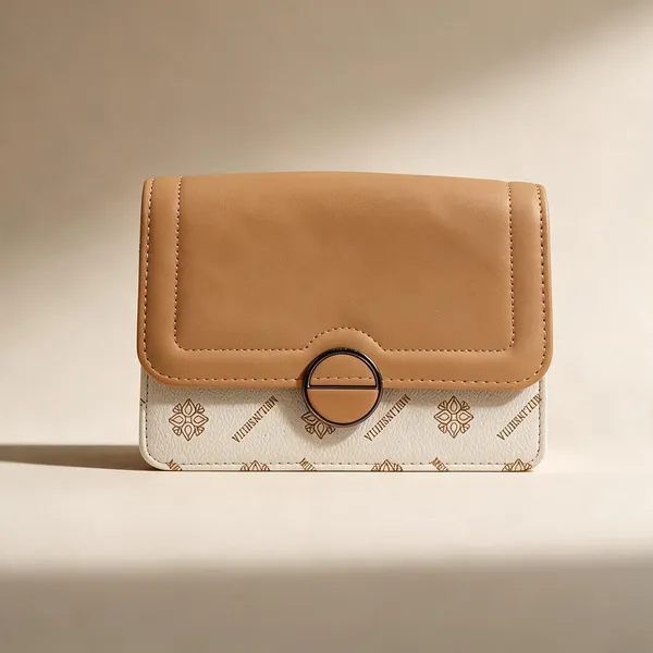 Beige_And_White_Pu_Leather_Clutch_Bag_For_Women