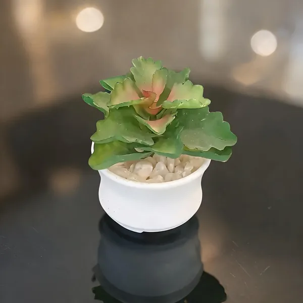 White_And_Green_Plastic_Artificial_Plant_For_Home_Decor