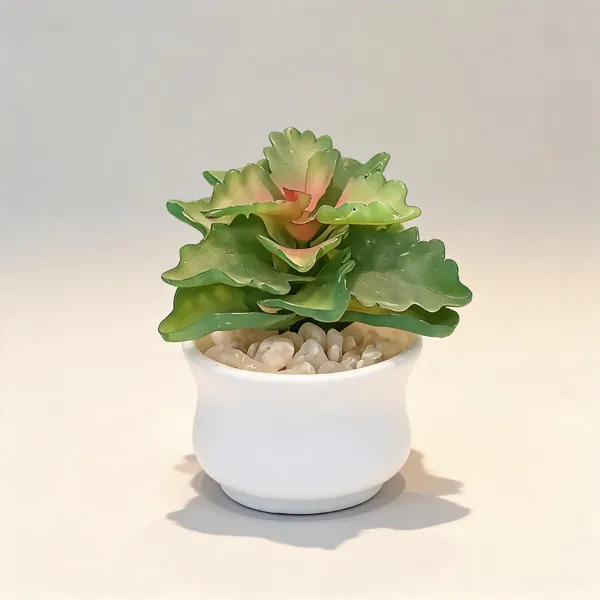 White_And_Green_Plastic_Artificial_Plant_For_Home_Decor