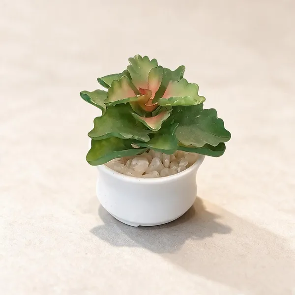 White_And_Green_Plastic_Artificial_Plant_For_Home_Decor