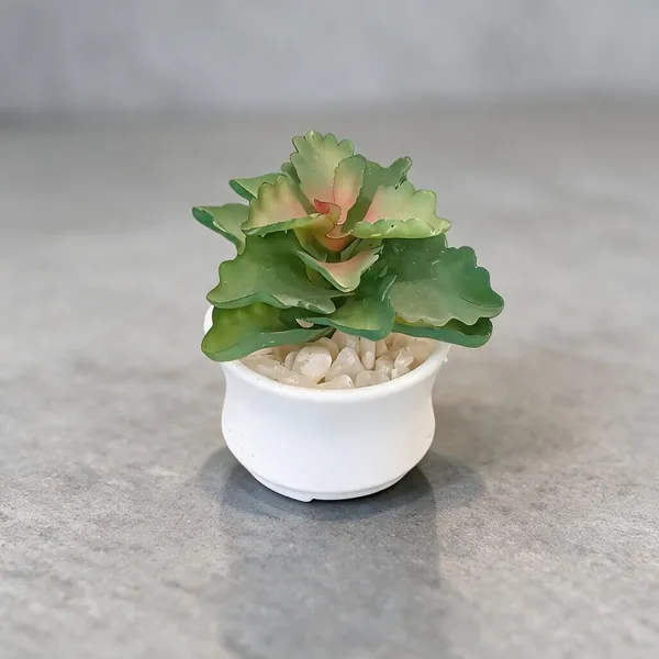 Green_And_White_Plastic_Artificial_Plant_For_Home_Decor