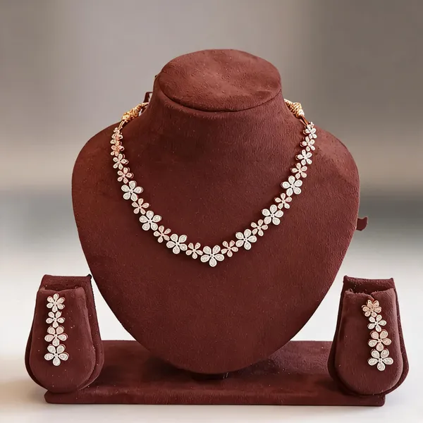 White_Brass_Necklace_Set_For_Women