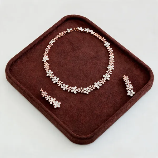 White_Brass_Necklace_Set_For_Women