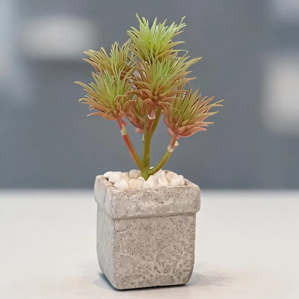White_And_Green_Concrete_Plant_Pot_For_Home_Decor