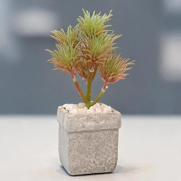 White_And_Green_Concrete_Plant_Pot_For_Home_Decor