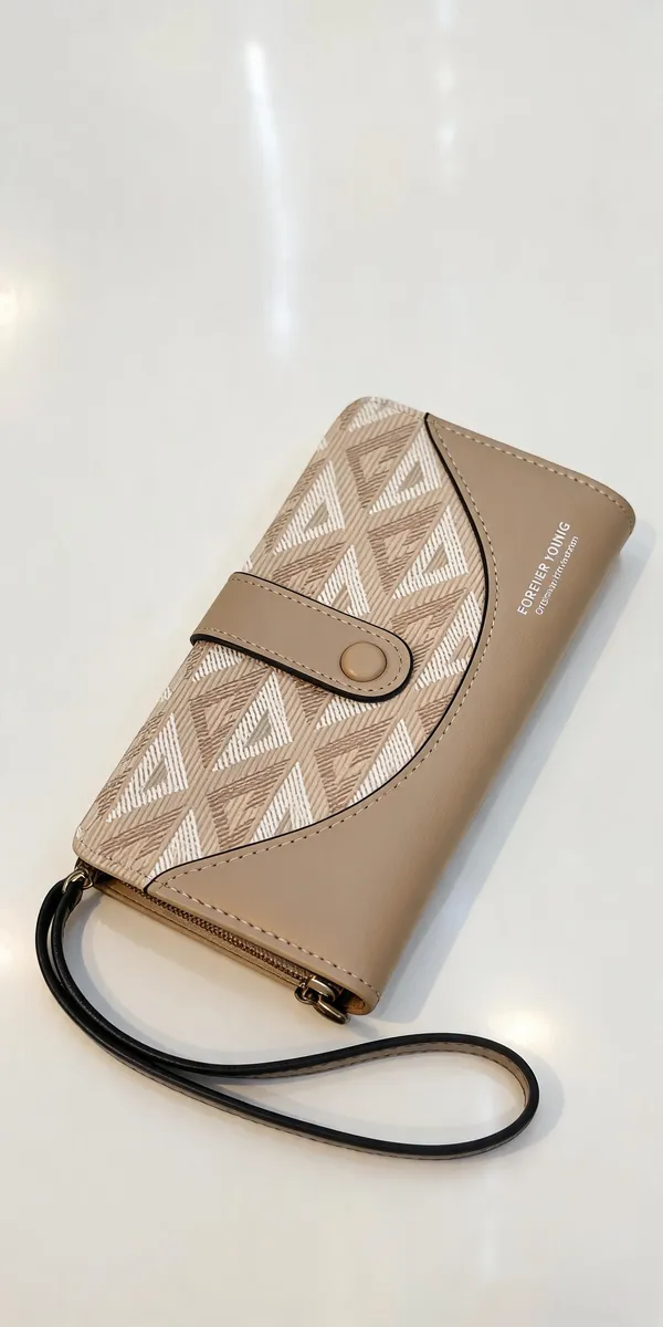 Beige_And_White_Pu_Leather_Wallet_Clutch_For_Women