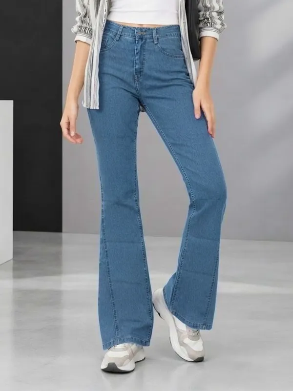 Light_Blue_Panelled_Bootcut_Fit_Jeans