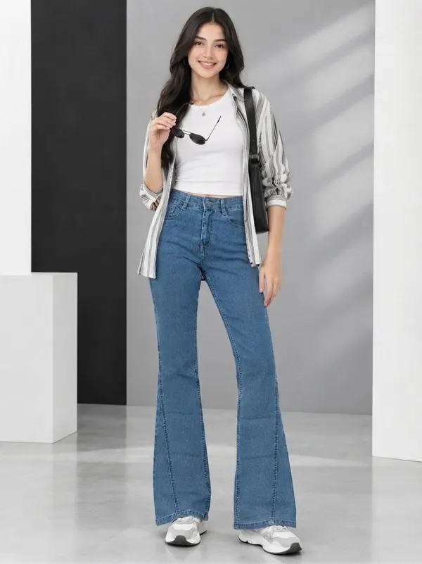 Light_Blue_Panelled_Bootcut_Fit_Jeans
