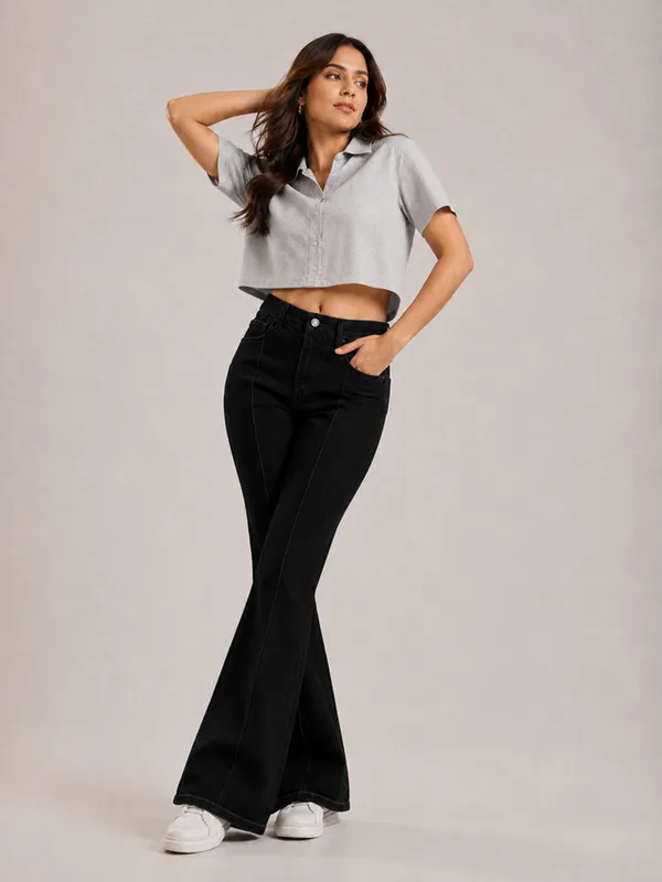 Black_Front_Seam_Bootcut_Fit_Jeans