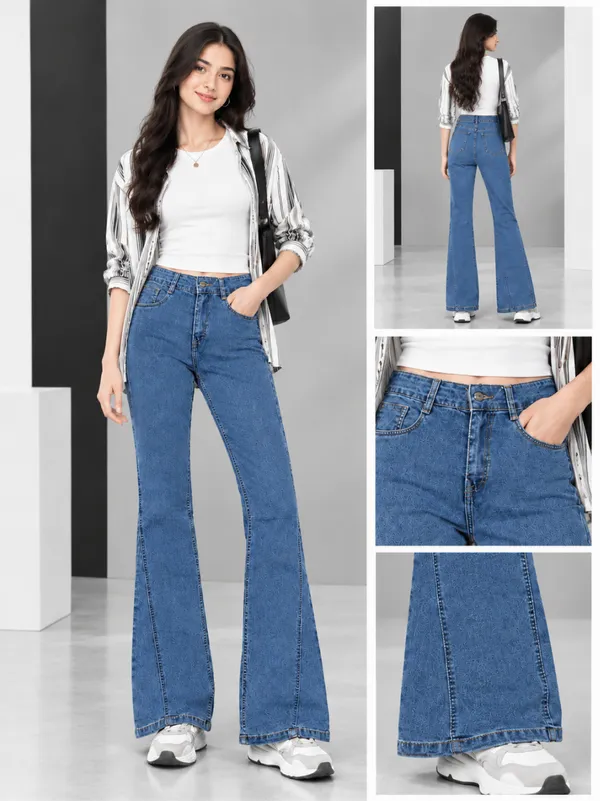 Light_Blue_Panelled_Bootcut_Fit_Jeans