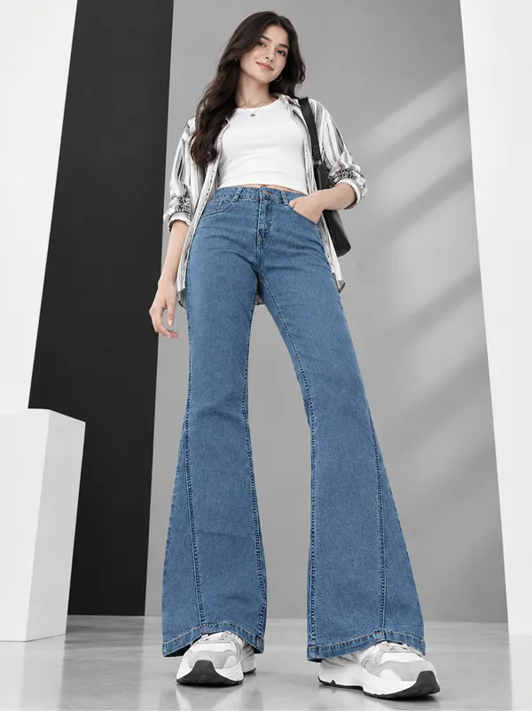 Light_Blue_Panelled_Bootcut_Fit_Jeans