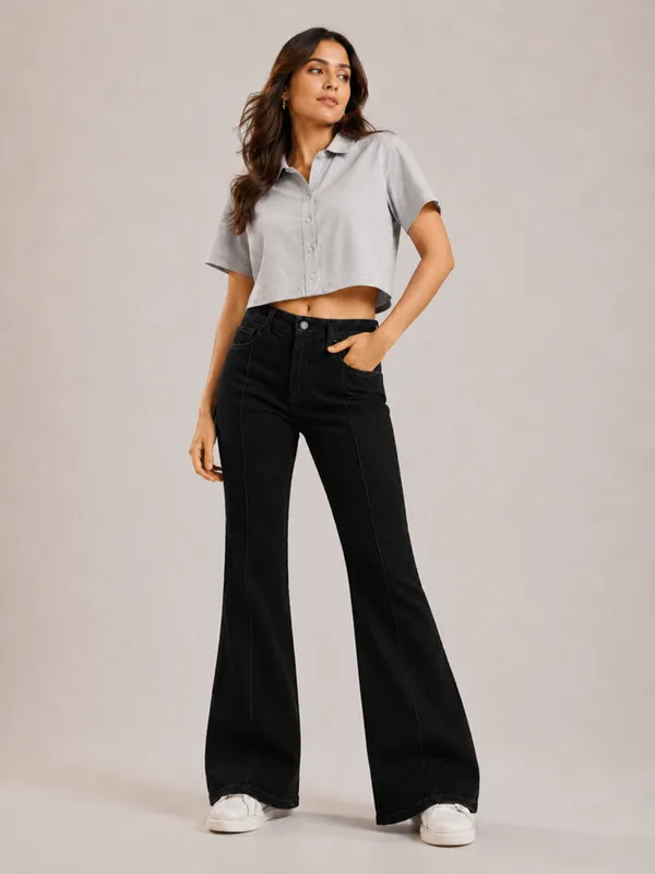 Black_Front_Seam_Bootcut_Fit_Jeans