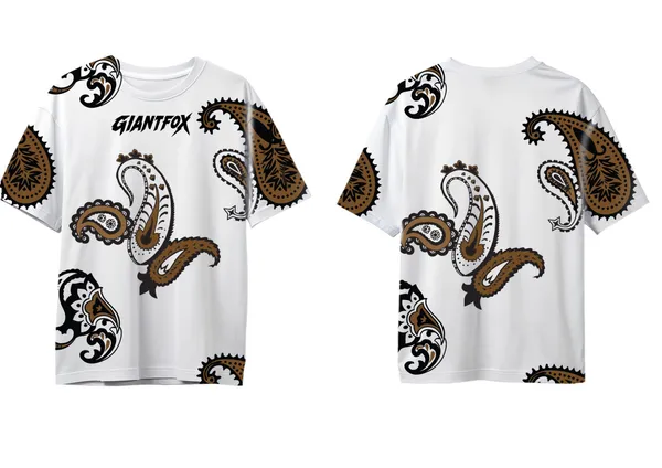 White_Paisley_Print_Crew_Neck_T-Shirt_for_Men