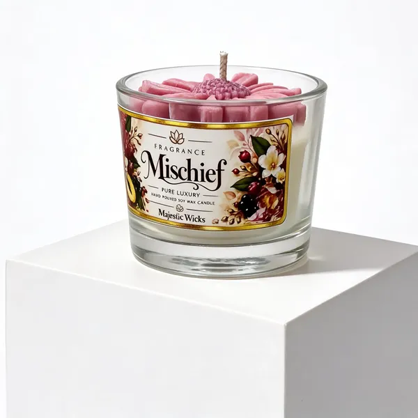 Soy_Wax_Glass_Floral_Pink_Flower_Shaped_Decorative_Candle