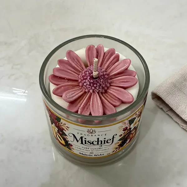Soy_Wax_Glass_Floral_Pink_Flower_Shaped_Decorative_Candle