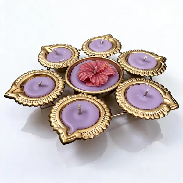Wax_Metal_Festive_Floral_Gold-Tone_Decorative_Candle_Set