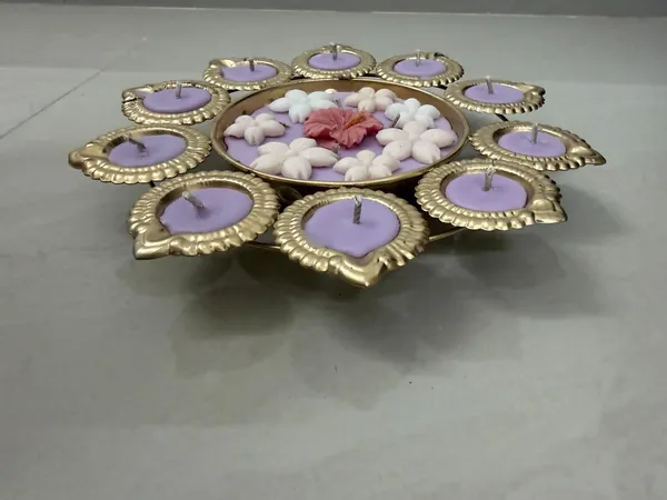 Gold-Tone_Floral_Diya_Candle_Holder_Set