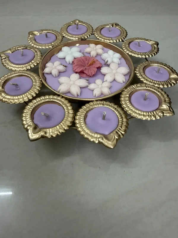 Gold-Tone_Floral_Diya_Candle_Holder_Set