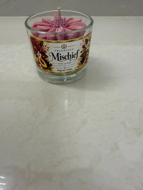 Soy_Wax_Glass_Floral_Pink_Flower_Shaped_Decorative_Candle
