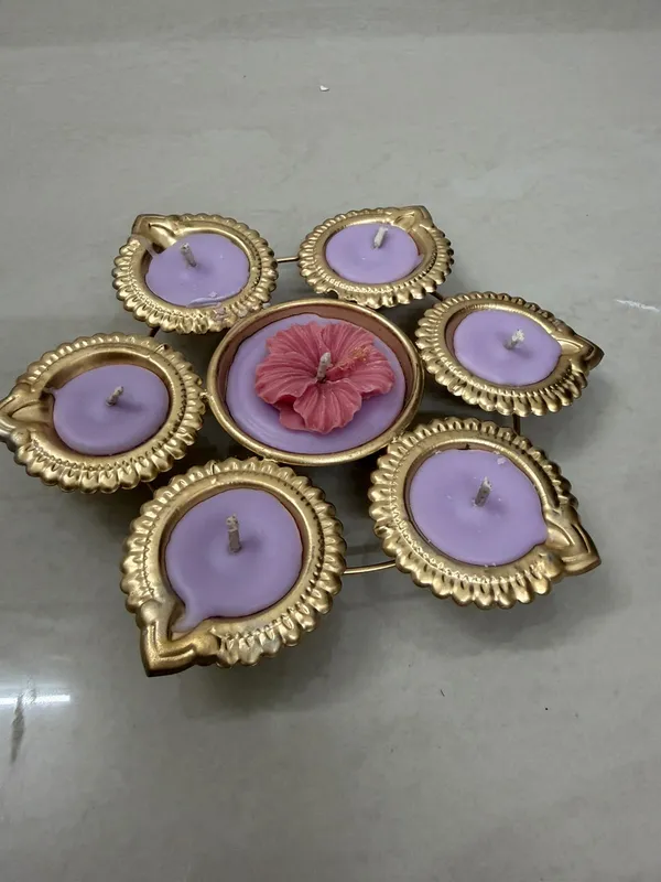 Gold-Tone_Floral_Purple_Small_Candle_Set