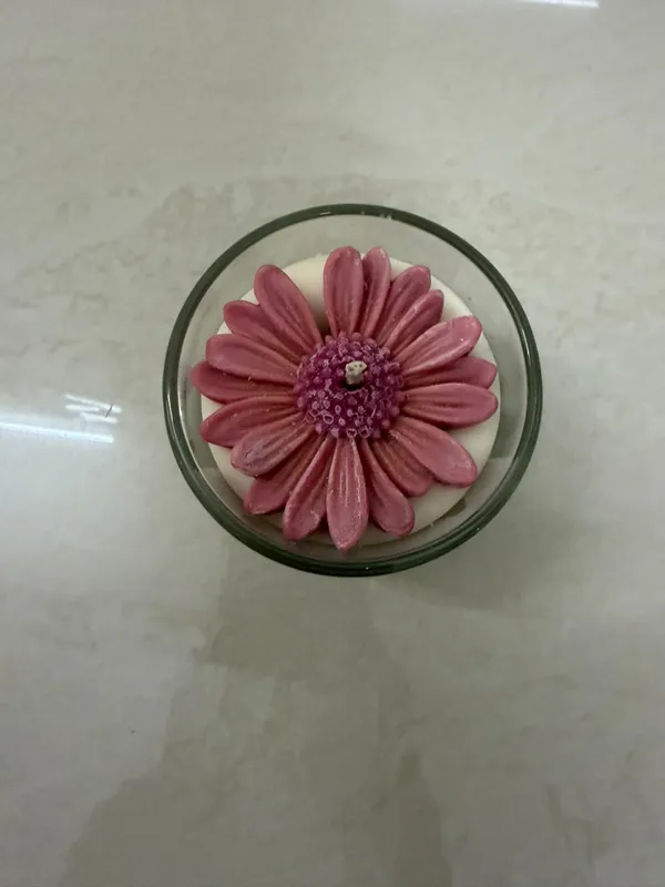 Soy_Wax_Glass_Floral_Pink_Flower_Shaped_Decorative_Candle