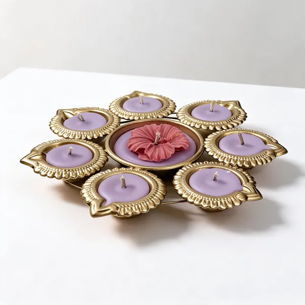 Metal_Gold-Tone_Festive_Floral_Diya_Candle_Holder_Set_Of_2