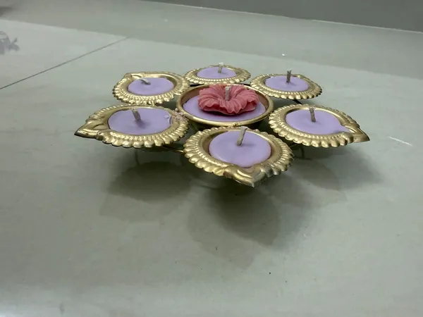 Gold-Tone_Floral_Purple_Small_Candle_Set