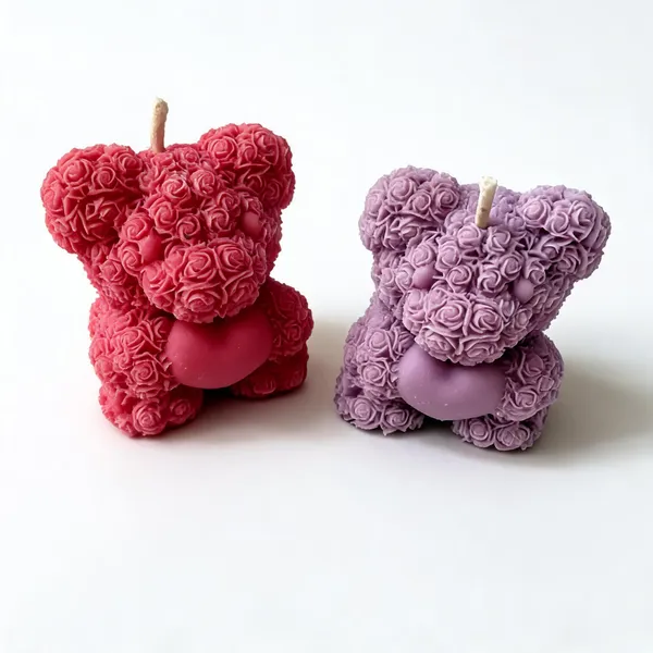 Wax_Rose_Textured_Bear_Shaped_Decorative_Candle_Set_Of_2