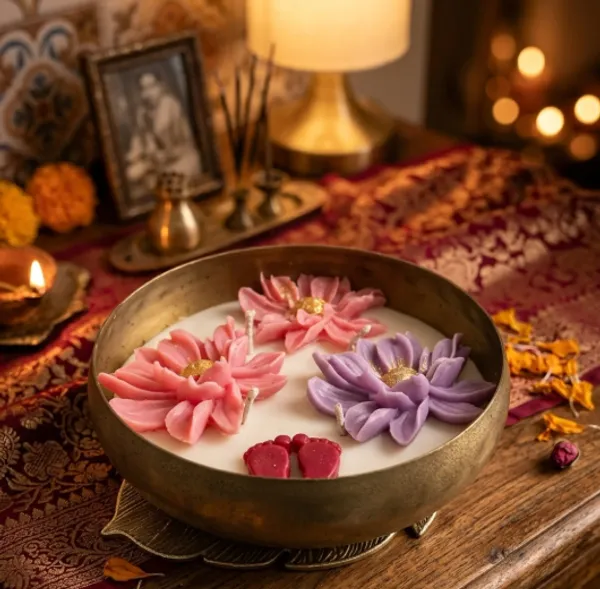 Lakhmi_Charan_Divine_Floral_Candle