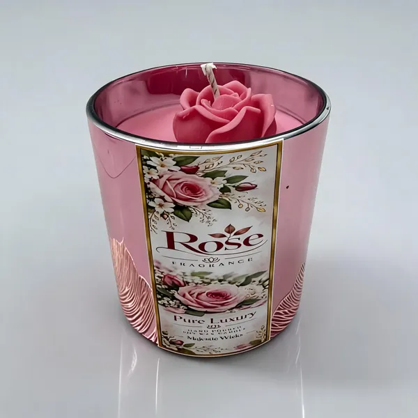 Wax_Glass_Floral_Rose_Scented_Pink_Finish_Jar_Candle