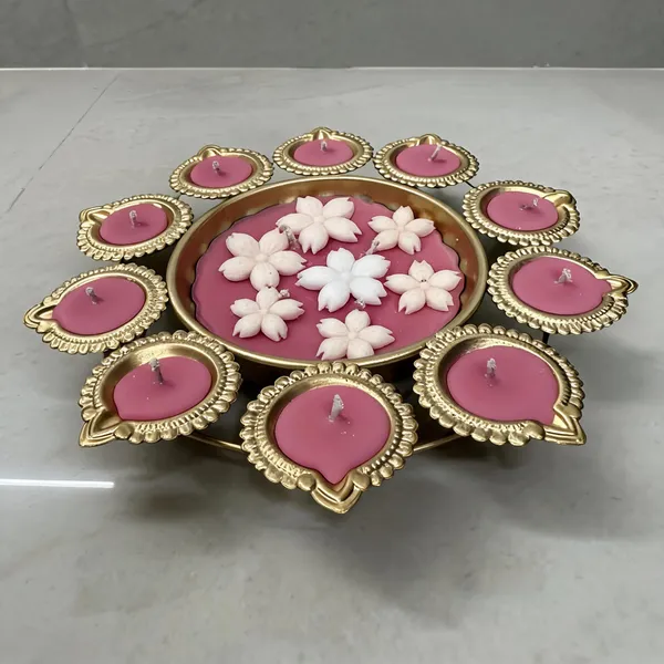 Wax_Metal_Festive_Floral_Gold-Tone_Decorative_Diya_Set_Large