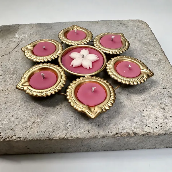Wax_Metal_Festive_Floral_Gold-Tone_Decorative_Diya_Set_Small