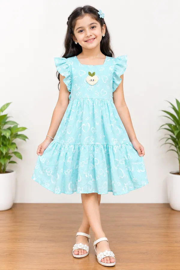 Blue_Cotton_Printed_Ruffle_Dress_For_Girls
