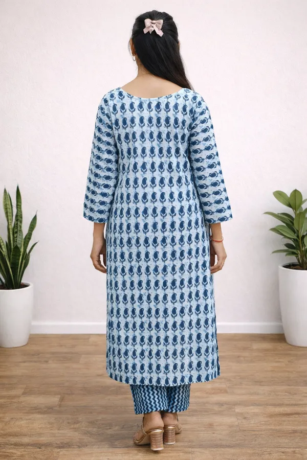 Blue_Cotton_Printed_Straight_Kurta_Set_For_Women