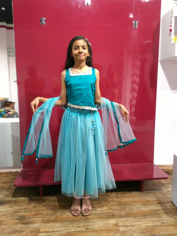 Green_And_Blue_Net_Satin_Lehenga_Choli_Set_For_Girls