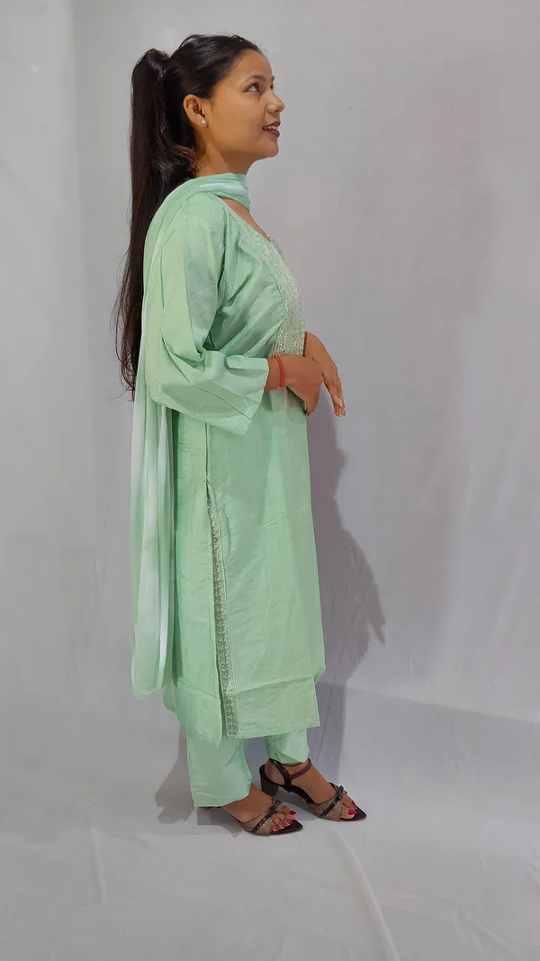 Sea_Green_Cotton_Polyester_Blend_Embellished_Straight_Kurta_Set_For_Women