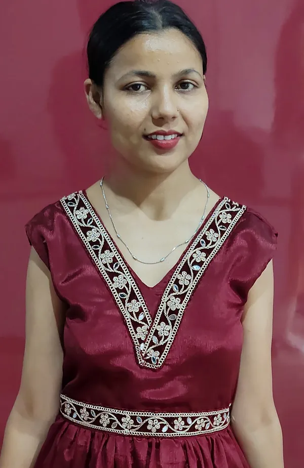 Maroon_Satin_Embroidered_Fit_And_Flare_Dress_For_Women