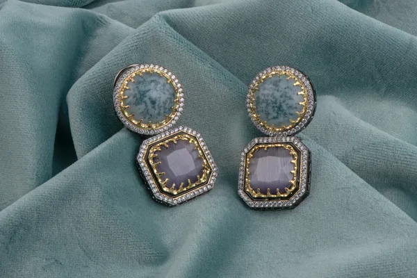 Grey_Earrings_Brass__For_Women