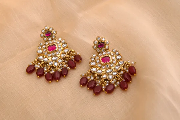 Maroon_necklace_set_Brass__For_Women