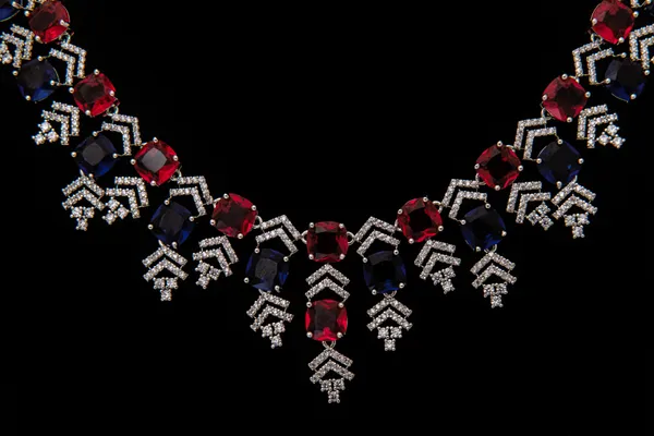 Red_Blue_Necklace_Set_Brass__For_Women