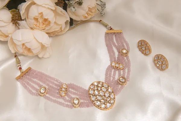 Pink_necklace_set_Brass__For_Women
