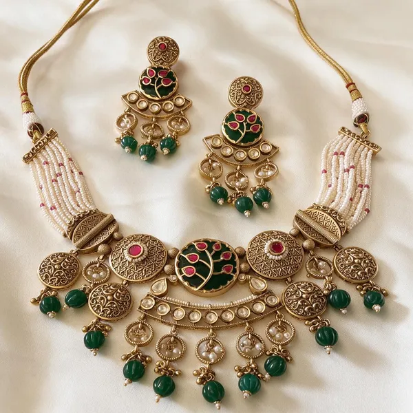 Gold_Necklace_Set_Brass__For_Women