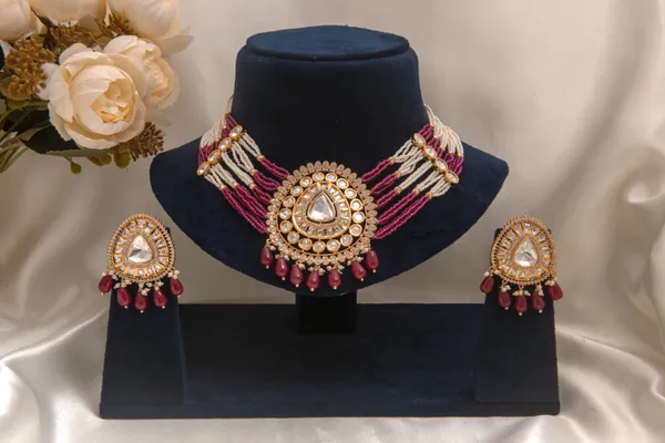 Maroon_necklace_set_Brass__For_Women