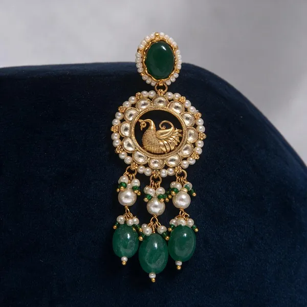 Green_Necklace_Set_Brass__For_Women