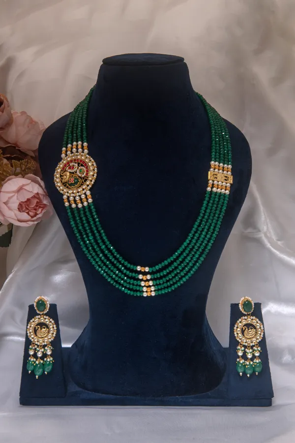 Green_Necklace_Set_Brass__For_Women
