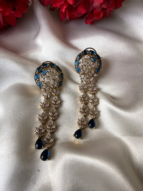 Silver_Necklace_And_Earrings_Set_Brass__For_Women