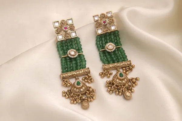 Green_necklace_set_Brass__For_Women